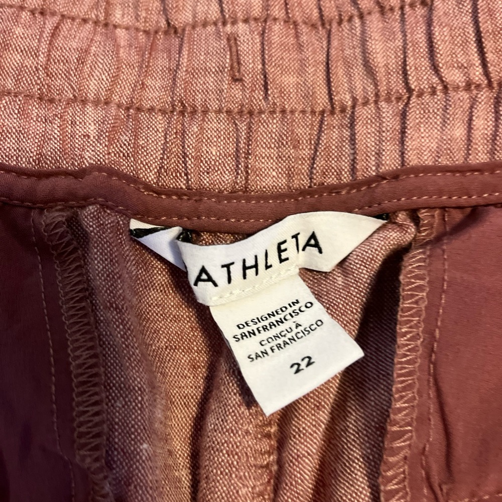 Athleta Rose Wide Leg Pants with Comfortable Fit and linen Fabric size 22 EUC - Picture 4 of 9